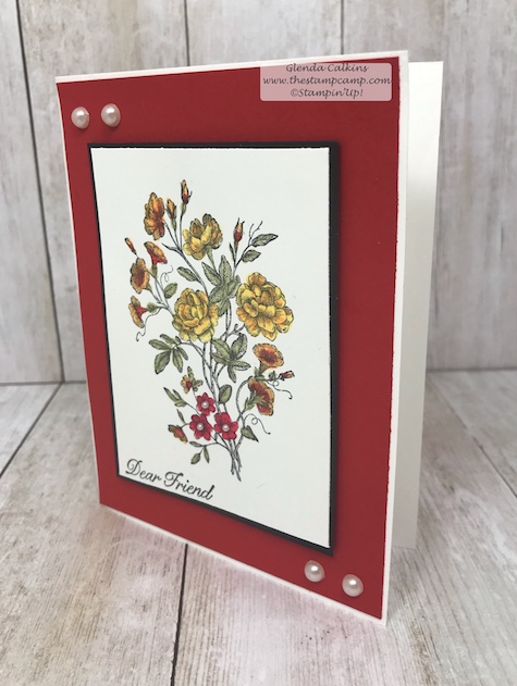 This card was watercolored with the Brusho Crystal Colours from Stampin' Up! The Brusho Crystal Colours are a watercolor powder that reacts and dissolves with water. Details www.thestampcamp.com #stampinup #brusho #thestampcamp #technique #watercolo