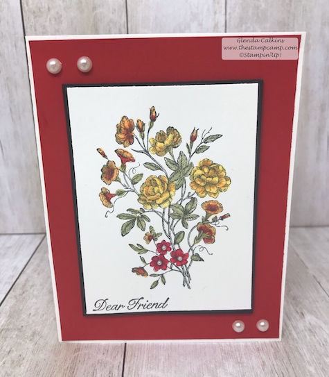 This card was watercolored with the Brusho Crystal Colours from Stampin' Up! The Brusho Crystal Colours are a watercolor powder that reacts and dissolves with water. Details www.thestampcamp.com #stampinup #brusho #thestampcamp #technique #watercolor