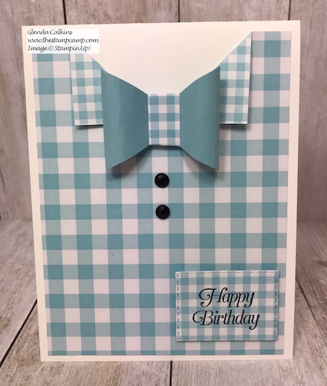 What a great masculine card for a birthday, graduation, Father's Day. Super simple to make and it used the Tailored Tag punch in a unique way. Details on my blog: www.thestampcamp.com #thestampcamp #stampinup #punches #masculine