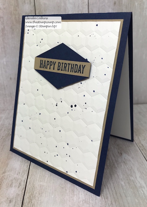 Today's technique is the Reinker splatter technique. Super easy and the video is on my blog and YouTube channel "the stamp camp". #stampinup, #masculine, #technique #thestampcamp