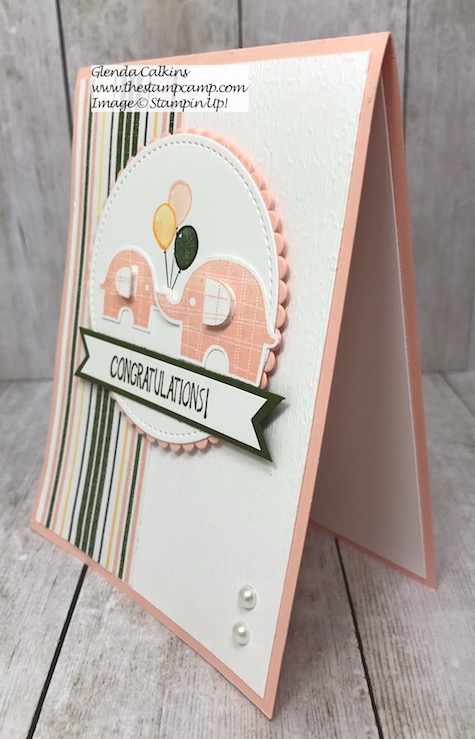 This Congratulations Baby card is super quick and easy to create and has a fun technique to go along with it. Stamp Set and Elephant punch from Stampin' Up! Details on my blog here: /stampin-up-littl&hellip;ephant-baby-card/ #baby #stampinnup #babycard #thestampcamp