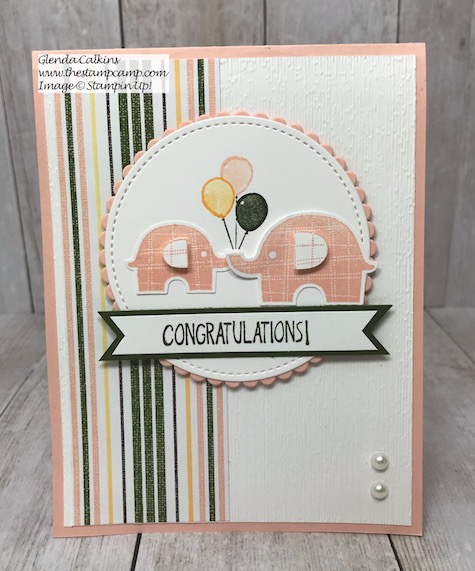 This Congratulations Baby card is super quick and easy to create and has a fun technique to go along with it. Stamp Set and Elephant punch from Stampin' Up! Details on my blog here: /stampin-up-littl&hellip;ephant-baby-card/ #baby #stampinnup #babycard #thestampcamp