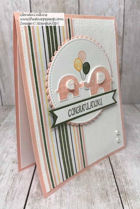 This Congratulations Baby card is super quick and easy to create and has a fun technique to go along with it. Stamp Set and Elephant punch from Stampin' Up! Details on my blog here: /stampin-up-littl&hellip;ephant-baby-card/ #baby #stampinnup #babycard #thestampcamp