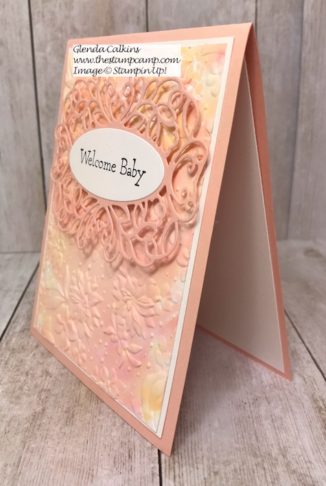 This was the result of Sophia's Marker Smooshing technique we did on Wednesday. She is a natural! Details and video on my blog here: https://wp.me/p59VWq-am9 #stampinup #markers #technique #thestampcamp