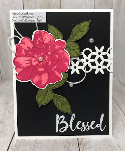 This is Bonus Card #4 to my featured stamp set "To A Wild Rose Bundle" from Stampin' Up! Details can be found on my blog here: https://wp.me/p59VWq-al8 #stampinup #Wildrose #thestampcamp #embossing