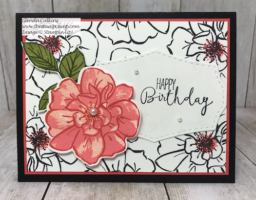 Create your own background printed paper with the To a Wild Rose stamp set from Stampin' Up! Details on my blog here: https://wp.me/p59VWq-aj0 #stampinup #wildrose #thestampcamp #rose
