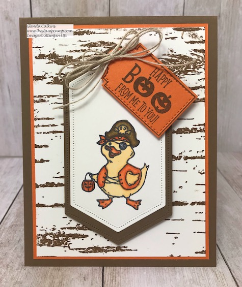 I've paired the Birds of a Feather stamp set with the Tags, Tags, Tags, stamp set to create this fun Halloween card. Details on my blog here: https://wp.me/p59VWq-atv #halloween #birdsofafeather #thestampcamp #stampinup