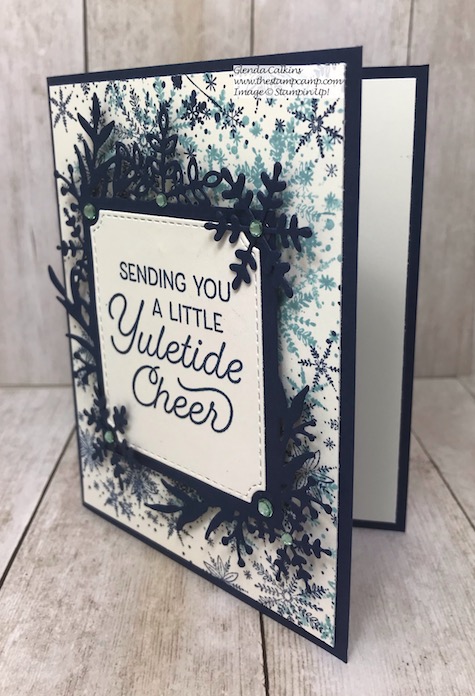 Frosted Foliage One Sheet Wonder technique with Sophia. Details on my blog here: https://wp.me/p59VWq-atL #stampinup #frostedfoliage #thestampcamp #christmas