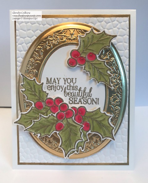 Christmas Gleaming bundle with the Heirloom Frames Dies and Embossing Folders. Details on my blog here: https://wp.me/p59VWq-aAy #stampinup #thestampcamp #christmas