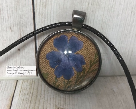 This beautiful pendant was created using Stampin' Up! Paper and a Pendant Tray from Amazon. So fun to create and what a great gift! Details on my blog here: https://wp.me/p59VWq-aDt #stampinup #thestampcamp #jewelry #handmadegift
