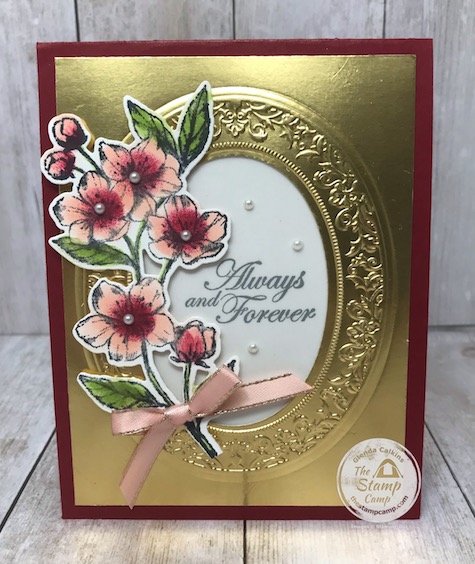 Golden Faux Frame with Forever Blossoms