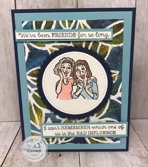 The Young At Heart Stamp Set features a huge cake, girls having fun, and happy chatter. Because some things never change. This set is retiring June 2, 2020. Details are on my blog here: https://wp.me/p59VWq-aXU #stampinup #retiredyoungatheart #thestampcamp