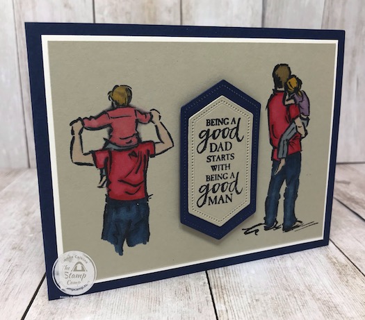 A Good Man stamp set makes perfect masculine cards for birthday's, fathers day, any occasion that is centered around family and a good man. Details are on my blog here: https://wp.me/p59VWq-bis #stampinup #goodman #thestampcamp #glendasblog