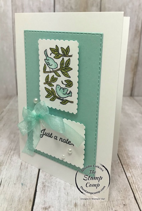 Posted for You is the perfect stamp set to use with Notecards or not. I love this bundle and how the coordinating punch makes your works of art look just like a postage stamp. Details can be found on my blog here: https://wp.me/p59VWq-bjb. #stampinup #thestampcamp #glendasblog #postagepunch #postedforyou
