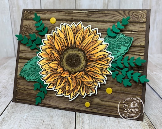 This is a bonus card to my featured stamp set for August 2020 Celebrate Sunflowers. This card coordinates with the other 4 cards in the project with the card portfolio. I think you could probably get all 5 cards in the portfolio okay. Details are on my blog here: https://wp.me/p59VWq-bob. #stampinup #thestampcamp #celebratesunflowers