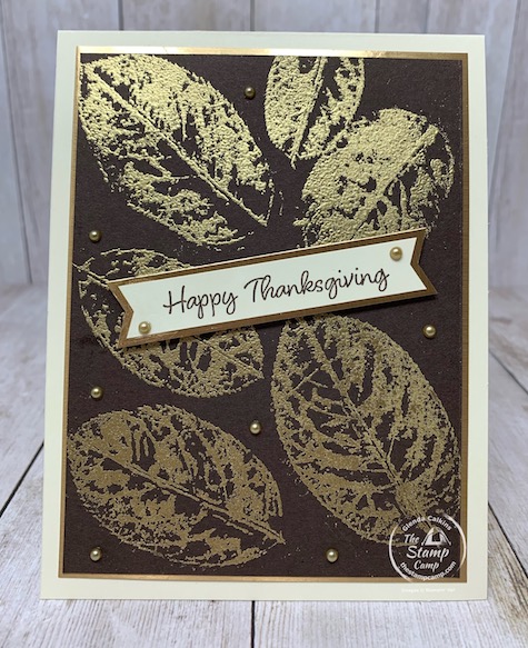 Tuesday's Tips and Techniques card for this week was the Leaf Embossing technique. I found this technique and splitcoaststampers and decided to give it a try. This technique uses real leaves so get outside and pick some up before they are gone for the season. Super cool technique and results are stunning. Details are on my blog here: https://wp.me/p59VWq-buO. #stampinup #leafembossing #thestampcamp