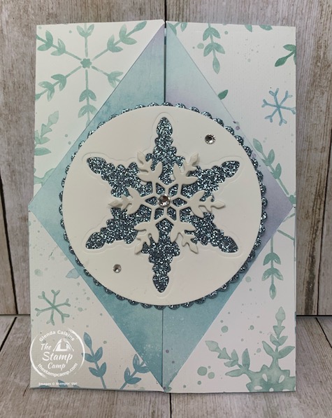 My featured stamp set for the month of October 2020 is the Snowflake Wishes Bundle and the Snowflake Splendor Designer Series Paper which is on special this month at 15% off! Details for this bonus card is on my blog here: https://wp.me/p59VWq-bw4. #stampinup #snowflakes #thestampcamp