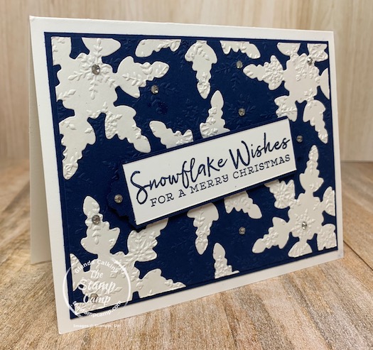 What do you do with left over die cuts? I had a few of these left over snowflake die cuts from some ornaments that I created and instead of throwing them away I decided to do this inlaid card technique with them. Haven't ever tried this technique you should give it a try. #stampinup #thestampcamp #snowflakedies