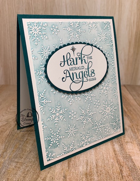 Have you ever tried the Faux White Wash Technique? This is what I'm calling this technique. I'm sure there are other names out there but when I completed this technique it reminded me of a white wash so that's what I'm going with. I paired the Winter Snow embossing folder with the Stampin 'Up! For Unto Us stamp set. #thestampcamp #stampinup #technique
