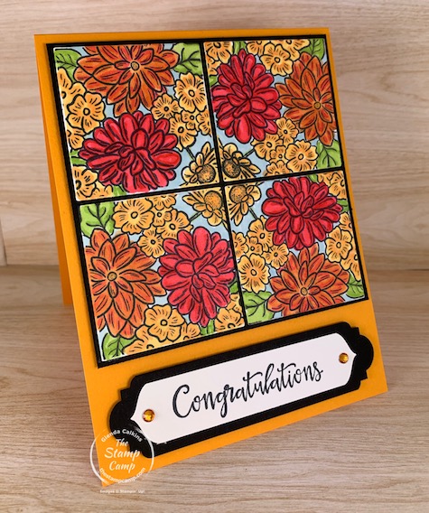Here's a fun new technique for you to try. It is called Kaleidoscope Squares. I used the Ornate Garden stamp set to create this card. Visit my blog for more details. #thestampcamp #stampinup #technique #ornategarden