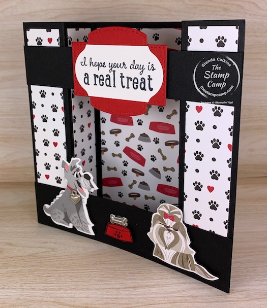 The Playful Pets Designer Series Paper is the cutest paper in the catalog I think. Plus, it has coordinating dies in the Pampered Pets Bundle. #thestampcamp #stampinup #funfold 