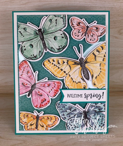 New in the 2021/2022 Stampin' Up! Annual Catalog! This is the Butterfly Brilliance bundle available NOW with some exclusive Designer Paper that you won't want to miss out on. #thestampcamp #stampinup #butterfly