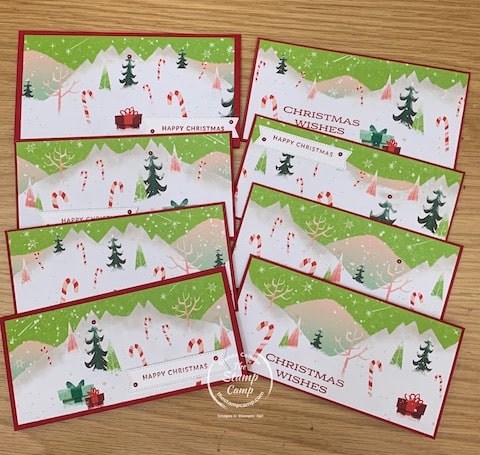 Christmas Slim line cards one sheet wonder